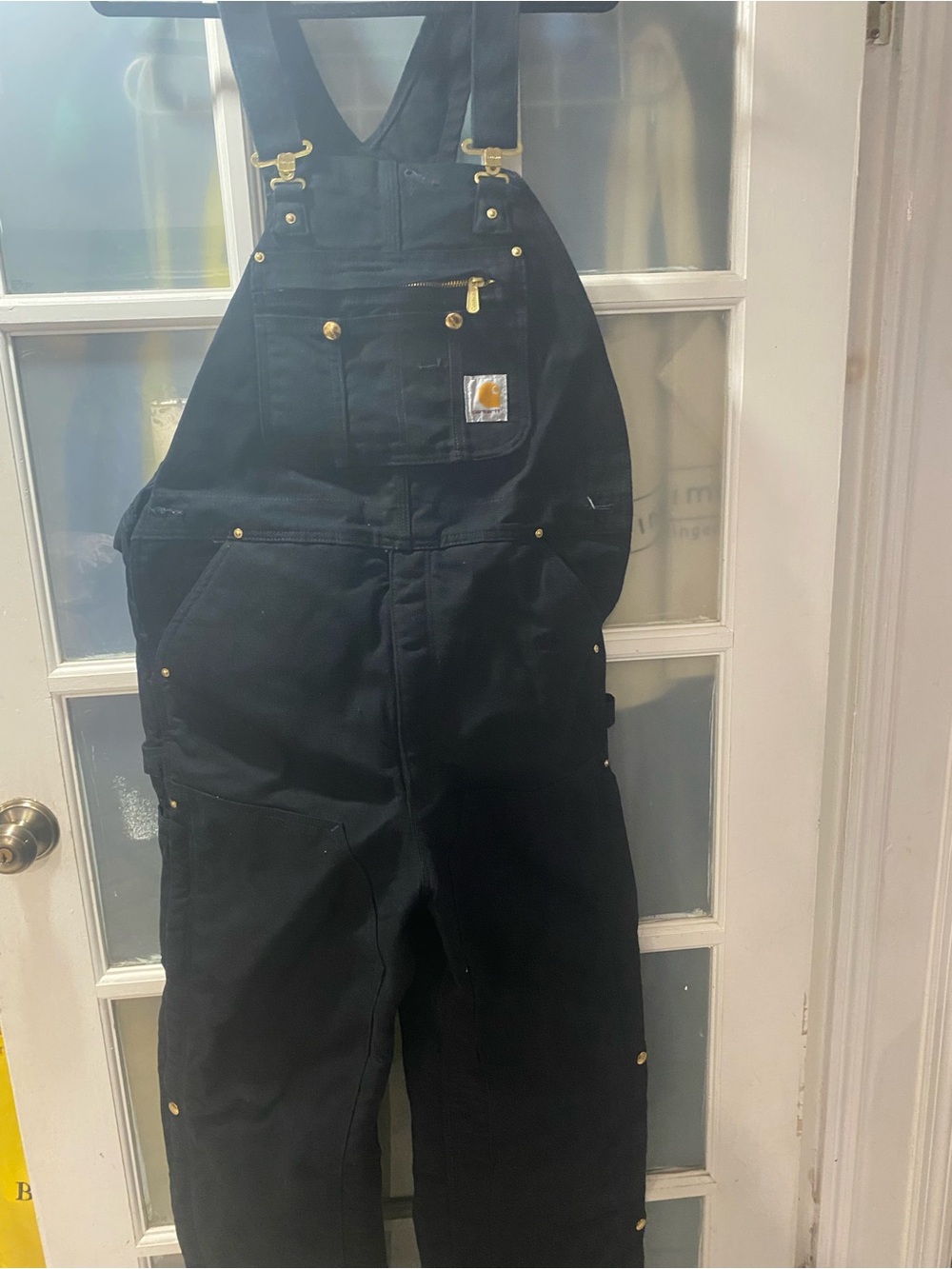Carhartt Black Duck Bib Overalls with Brass Hardware
